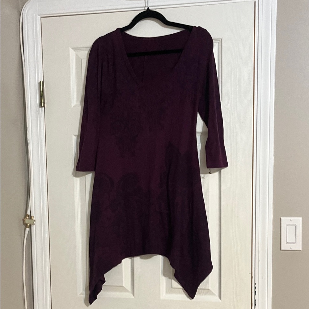 Purple Asymmetrical Hem Dress/tunic